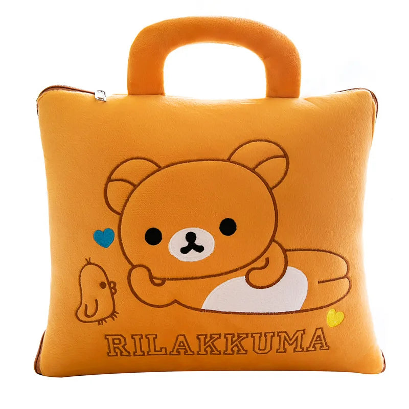 Cute Pillow Quilt Dual-use Pillow Folding Air Conditioning Blanket Car Interior Cushion Pillow 3-in-1 Office Nap Cushion Blanket