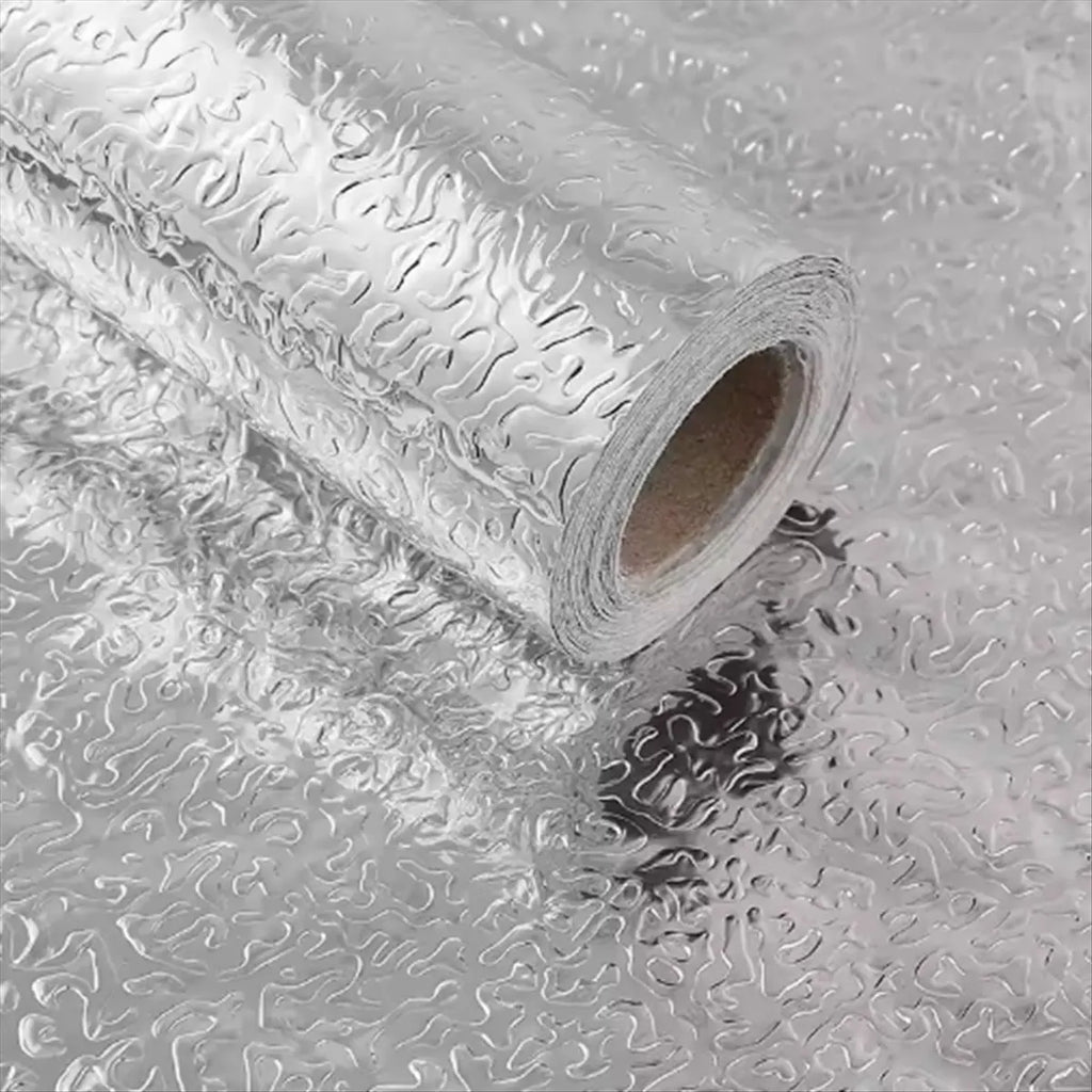 A22I Waterproof Brushed PVC Silver Wall Sticker Wardrobe Cabinet Self Adhesive Furniture Wallpaper,F