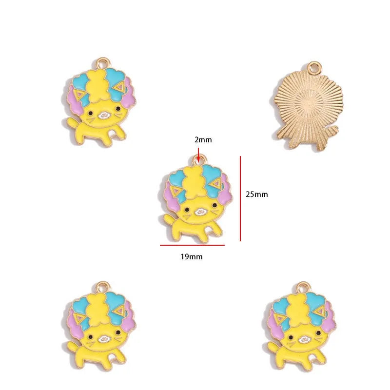 12pcs Alloy Drip Oil Cute Pet Dog Jewelry DIY Pendant Earrings Necklace Accessories Keychain Pendant Handmade