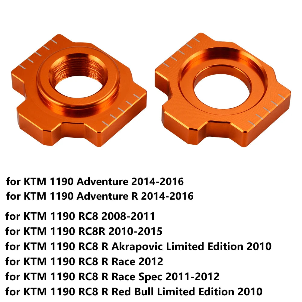 For KTM 690 SMC R 690 Enduro Axle Block Chain Adjusters for KTM 790 Duke 890 ADV/R 950 LC8 990 SMT ADV 1190 RC8 1290 SAR SAS SAT