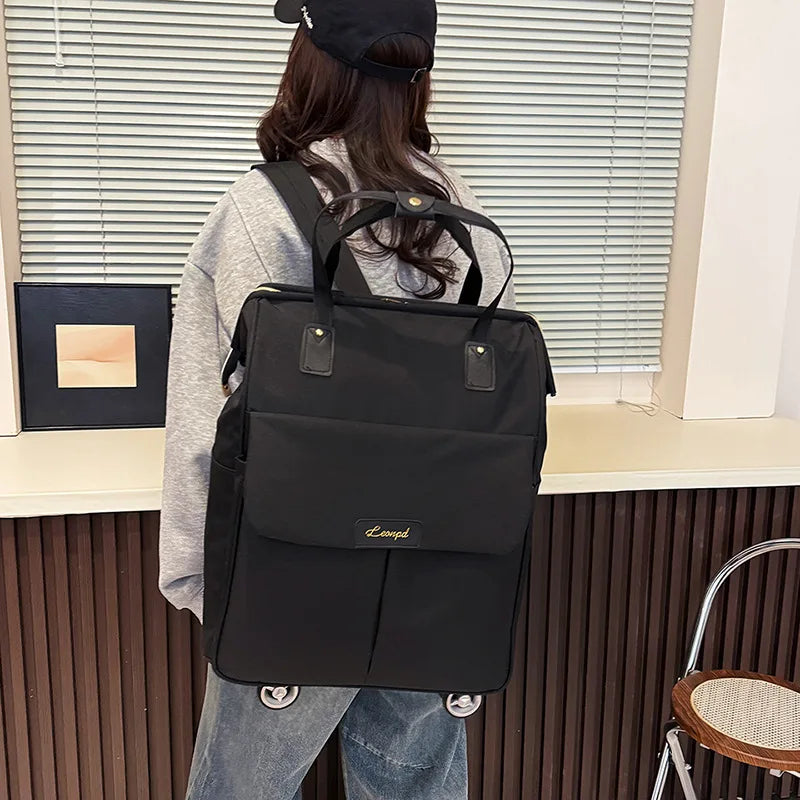 Large Capacity Double Shoulder Travel Bag Handheld Boarding Box Short Trip Luggage Bag Wheel Universal Pull Rod Bag