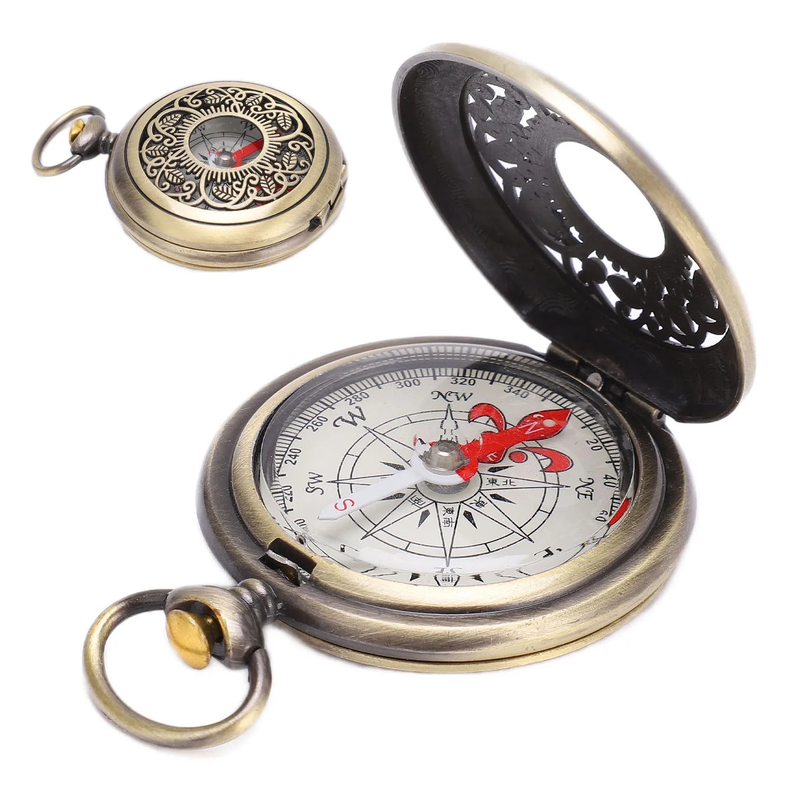 Compass New Outdoor Camping Hiking Portable Pocket Brass Gold Color Copper Compass Navigation With Waterproof Characteristics