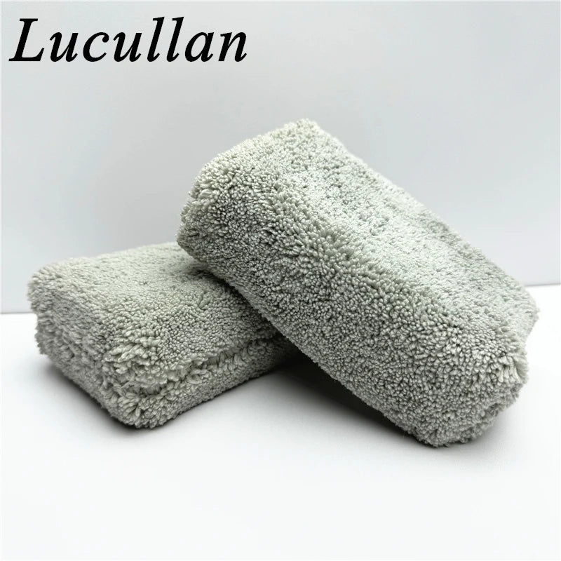 Lucullan Premium Grade Cobra Long Fiber Plush Wax Glazes Rectangle Foam Pad Microfiber Detailing Applicator Sponge