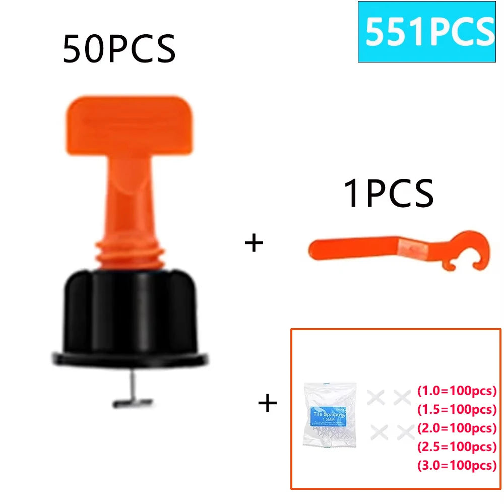 11-1202PCS Floor Tile Leveling System Clips Construction Tool Set Leveler Adjuster Tile Wall Laying Manual Tools Locator Spacers