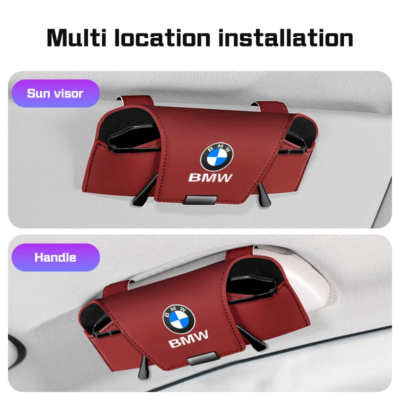Car Visor Glasses Case Microfiber leather For BMW 1 3 5 7 Series E38 E46 E60 E90 E87 G30 G20 X1X3X5 X6 X7 Sunglasses Storage Box