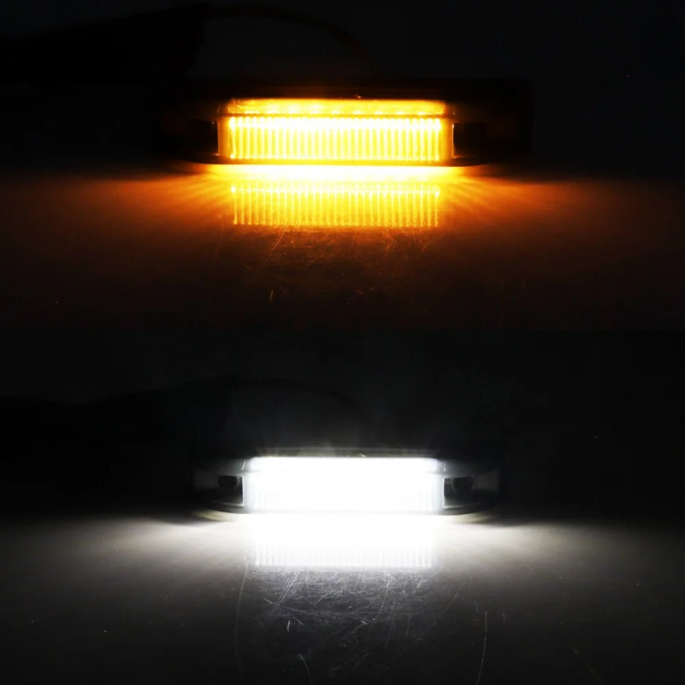 Switchback LED Car Fender Flare Parking Lights Side Marker Turn Signal Lights For Jeep Wrangler TJ JK JL Bushwacker Flat Style