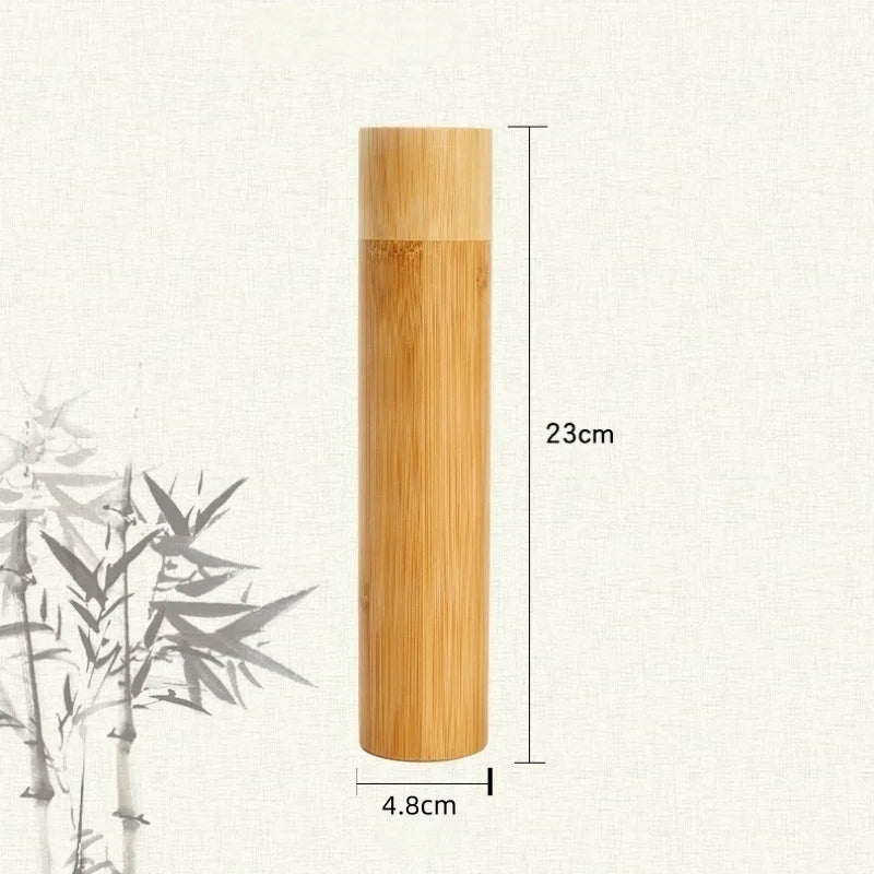23cm Length Empty Bamboo Toothbrush Tube & Tea Bottle Eco-Friendly Toothbrush Case Travel Portable Tooth Brush Holder Box