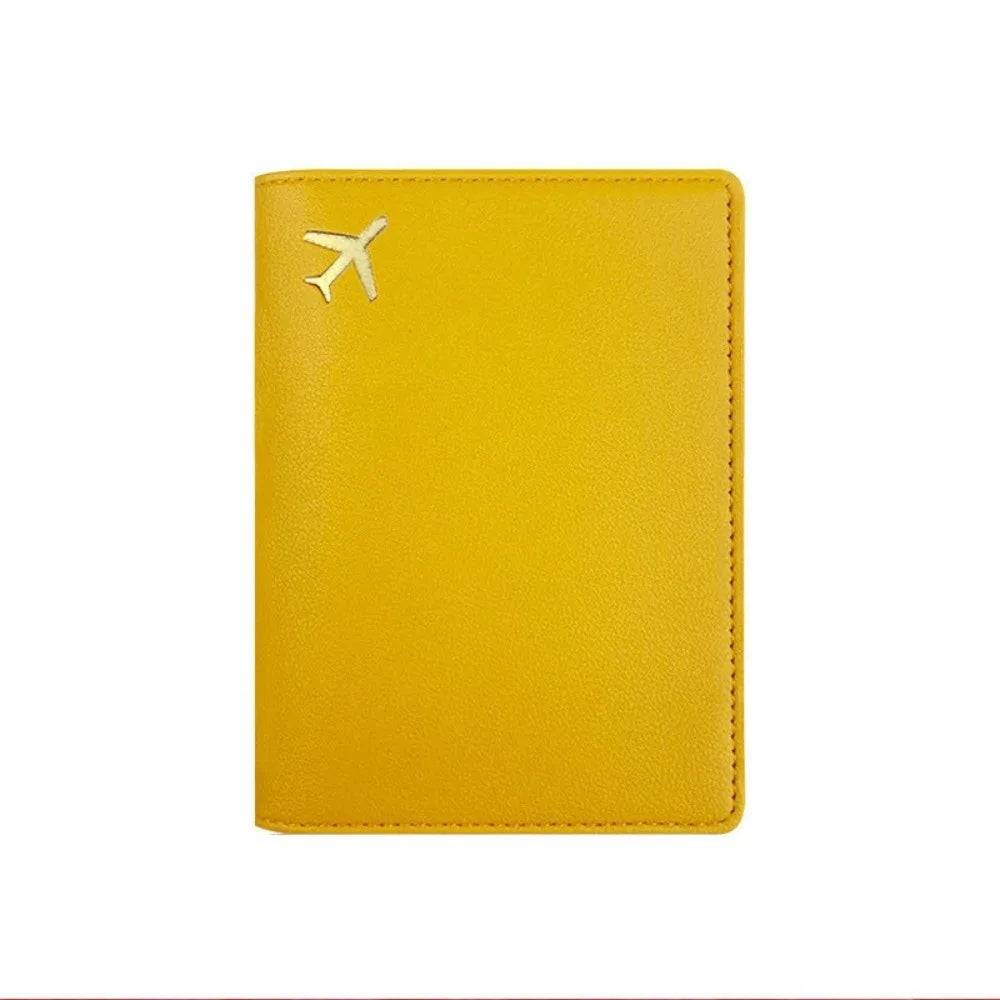 PU Leather Passport Holder Lightweight Waterproof Passport Case Portable Storage Solid Color Passport Protective Cover