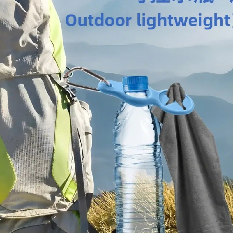 Portable Water Bottle Holder Clip Travel Drink Bottle Hook Outdoor Hiking Carabiner Hands-Free Mineral Water Carrier