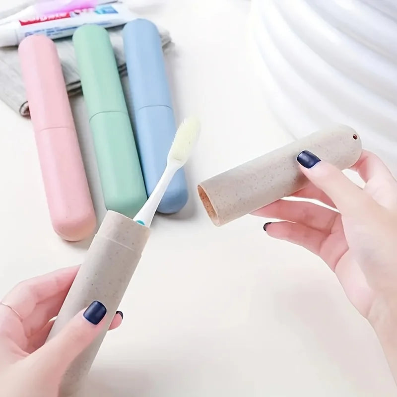 1pc Travel Toothbrush Box, Toothbrush Storage Box, Plastic Toothbrush Holder With Air Vent, Suitable For Travel Family Packaging
