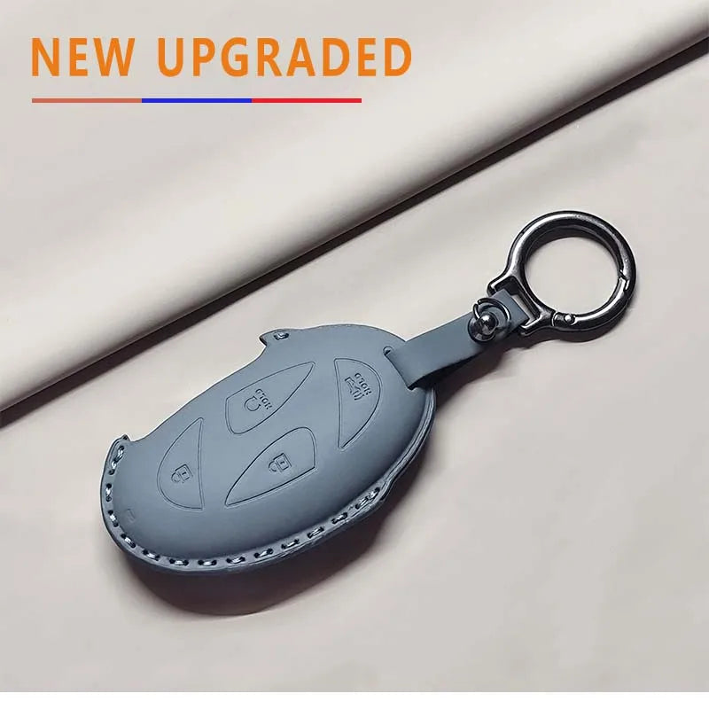 Car Remote Key Case Cover for Hyundai Grandeur GN7 Kona Ev 2023 Ionic 6 5/7 Bottons Leather Keychain Durable Luxury Accessories