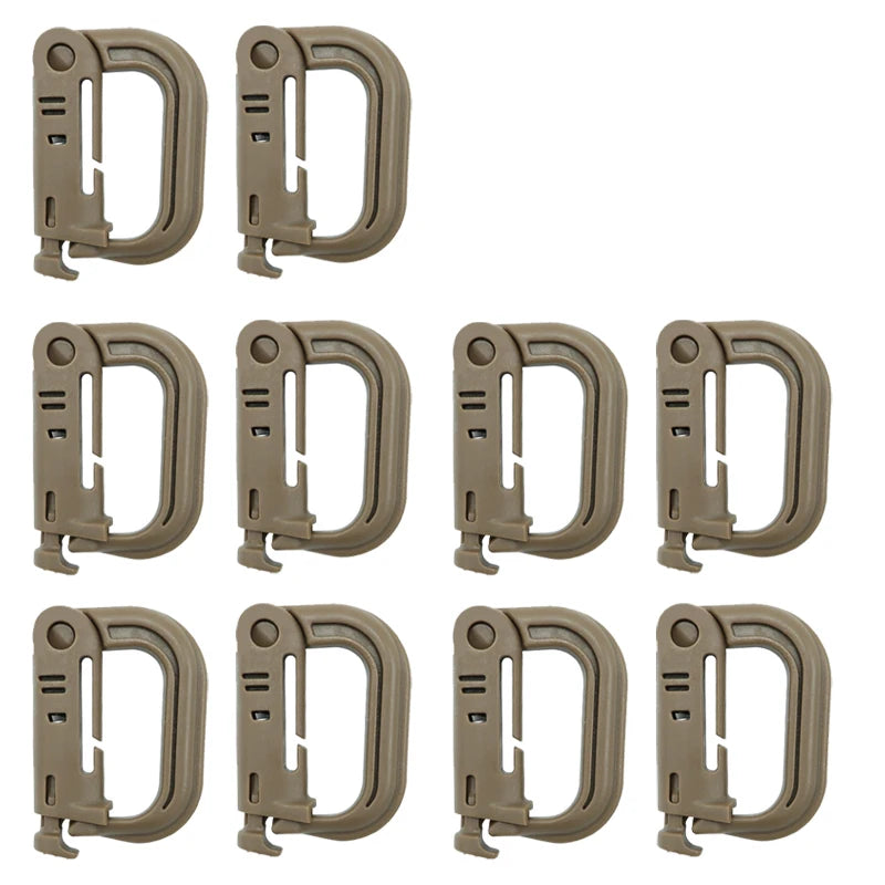 Tactical D Locking Ring Buckle Outdoor MOLLE Carabiner Plastic Clip Snap Type Tactical Vest Bag Connection Point Fastener