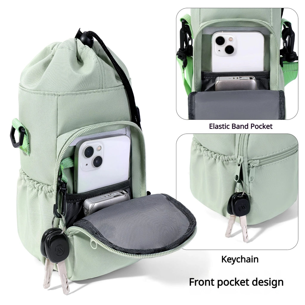 Crossbody drawstring water cup storage bag, insulation cover, single shoulder water bottle bag, waterproof and heat-insulating