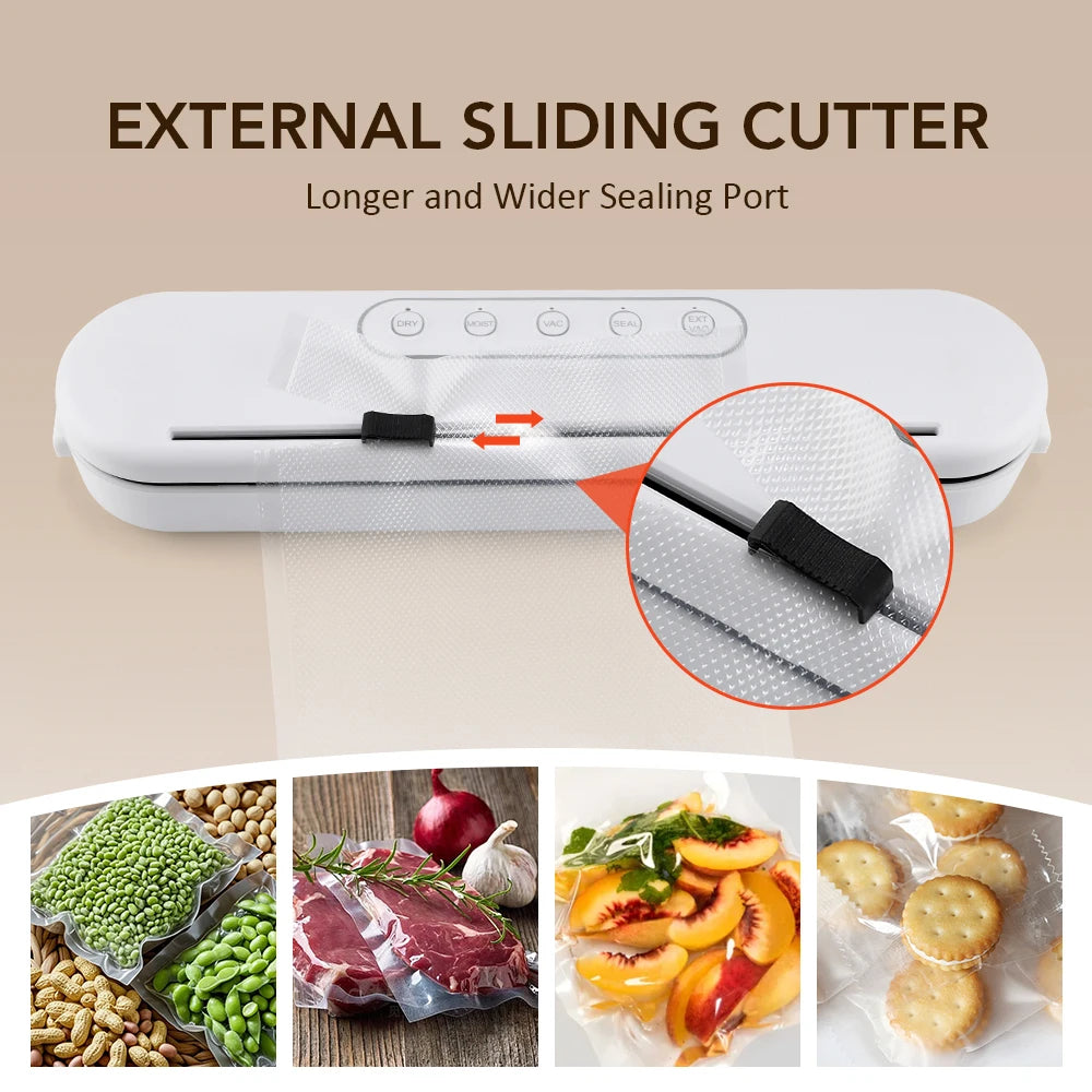 280/200mm 110/220V Heat Seal Machine Household Impulse Vacuum & Power Suction Food Meat Plastic Bag Sealer Kitchen Fruit Storage