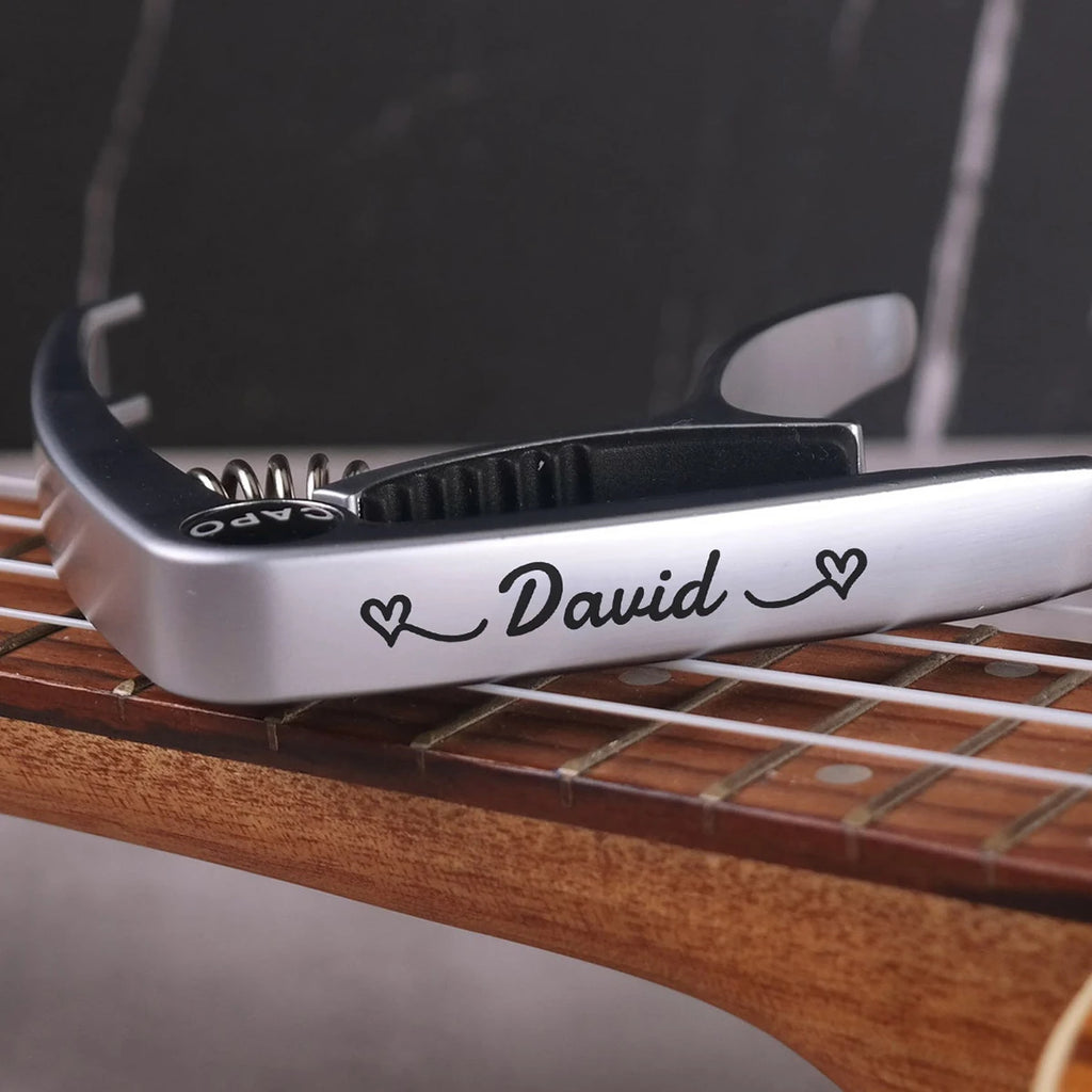 Custom Engraving Name Guitar Capo, Personalized Capo For Electric Guitar, Customized Engraved Capo