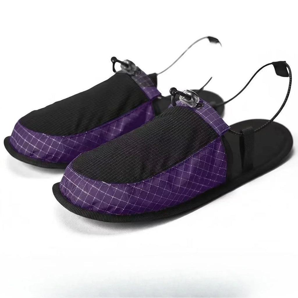 Portable Foldable Travel Slippers Non Slip TPU Sole Sandals with Storage Bag Outdoor Camping Beach Hotel Airplane Slip on Shoes