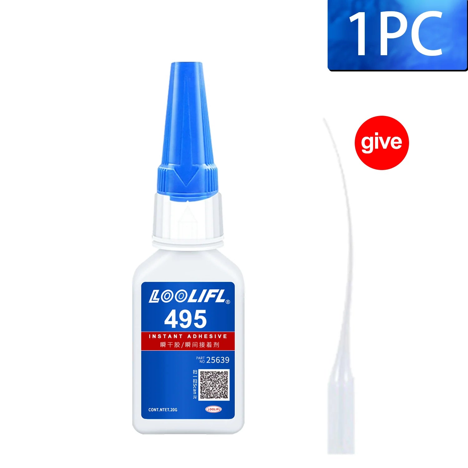 LOOLIFL 495 Super Glue Cyanoacrylate Instant Adhesive High Strength for Metal Plastic Rubber Wood Bonding DIY Fast Curing Tool