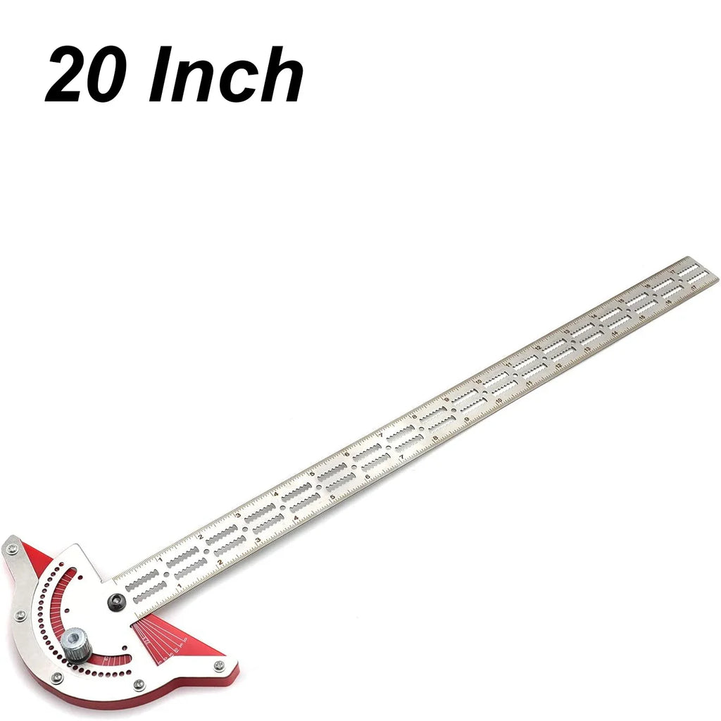 Multi-Function Angle Measure Woodworker Edge Ruler with Adjustable Protractor Angle Finder Stainless Steel Carpenter Mark Rule