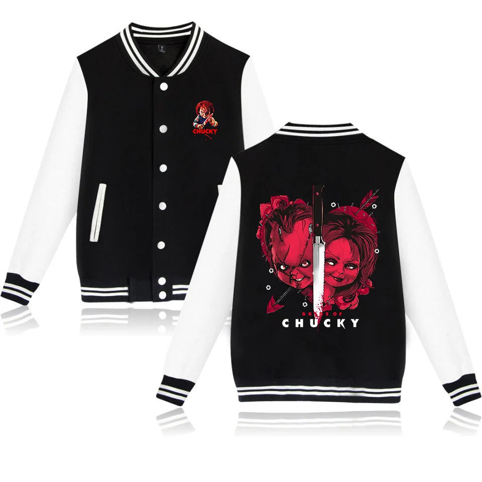 Child's Play Chucky Bomber Jacket Women Men Autumn Baseball Jacket Coat Student Streetwear Harajuku Bomber College Jacket