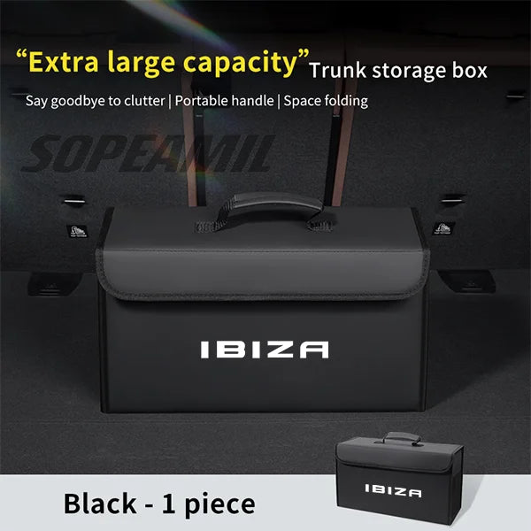 Car Trunk Organizing And Storage Box For Seat Leon IBIZA Brand new Leather Trunk storage box Automobile interior Accessories