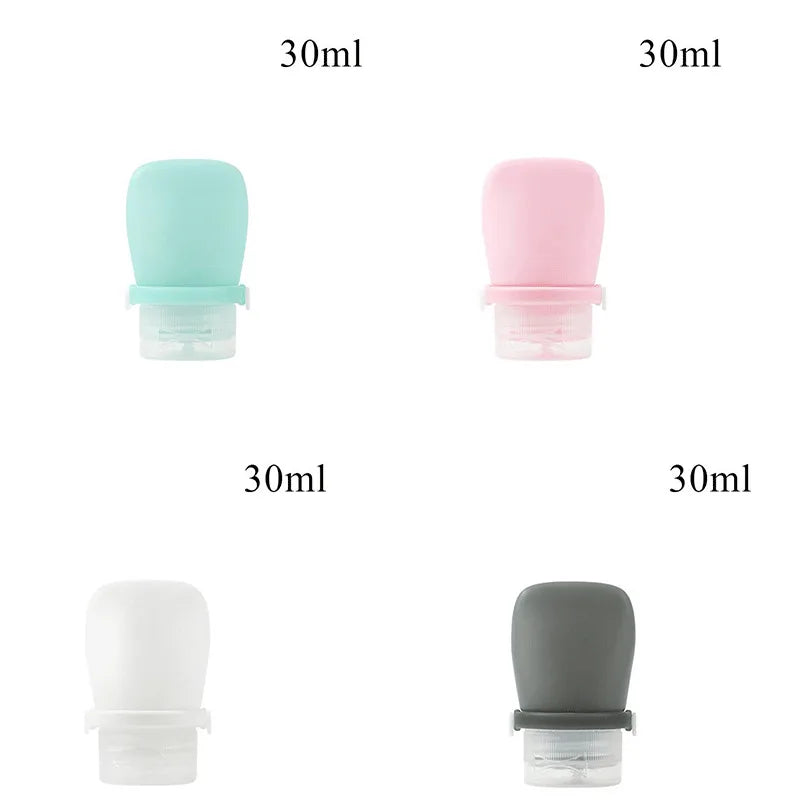 1/4pcs Portable Silicone Travel Bottle Cosmetic Storage Refillable Lotion Bottle Leakproof Shampoo Squeeze Tube Empty Bottle