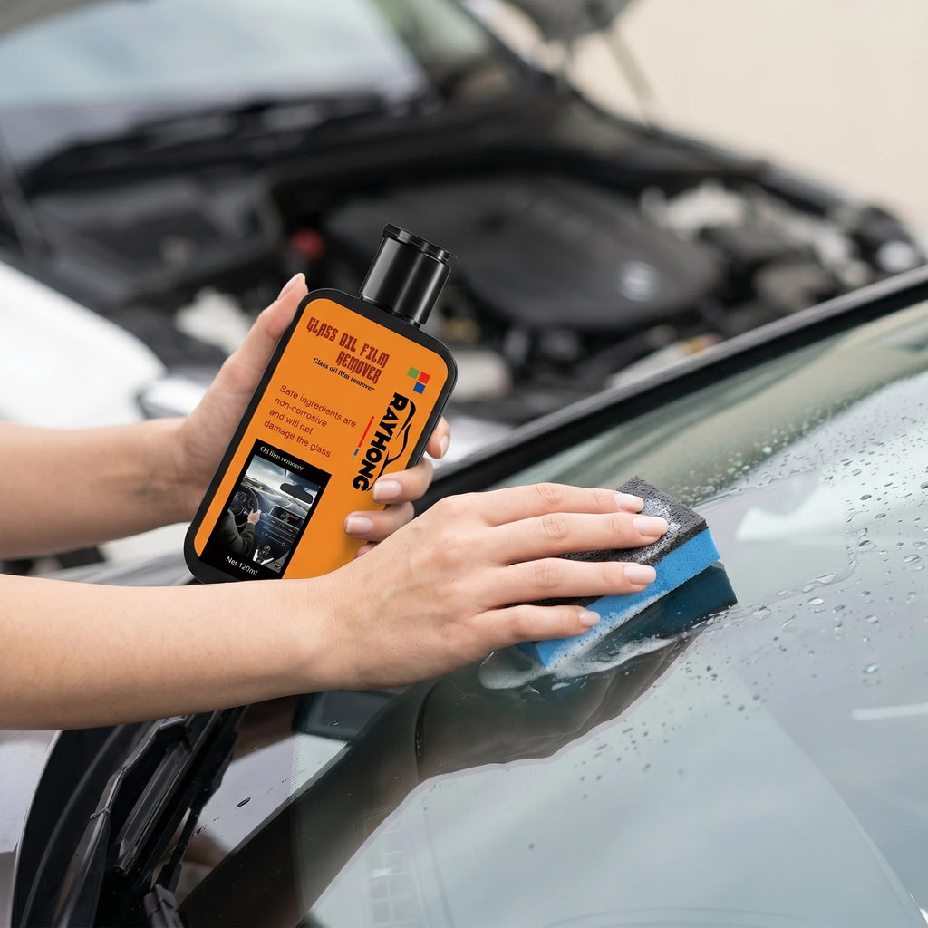 Car Glass Oil Film Remover Cleans Dirt Stains Watermark Enhance Transparency Window Polish Rainproof Compound Windshield Cleaner