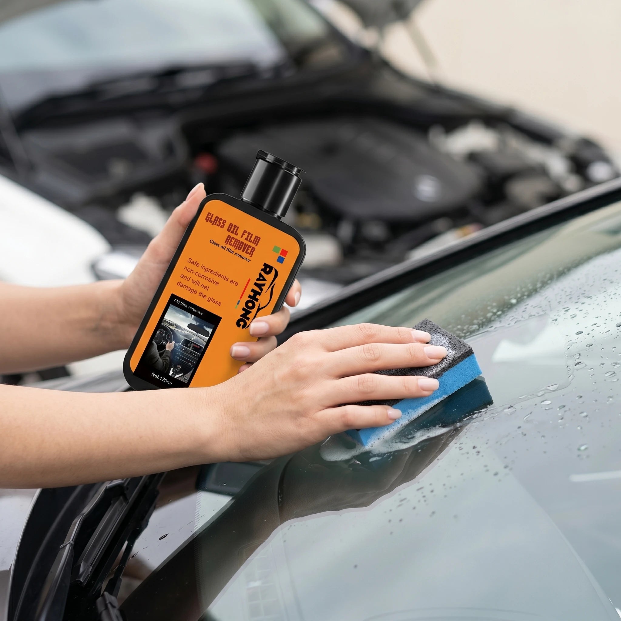 Car Glass Oil Film Remover Cleans Dirt Stains Watermark Enhance Transparency Window Polish Rainproof Compound Windshield Cleaner