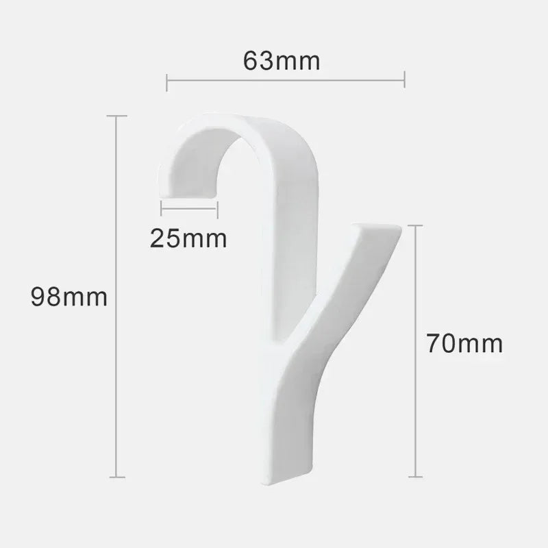 2PCS Kitchen Bathroom Hanger Clips Storage Racks White Clear Hanger Heated Towel Radiator Rail Clothes Scarf Hanger Hooks Holder