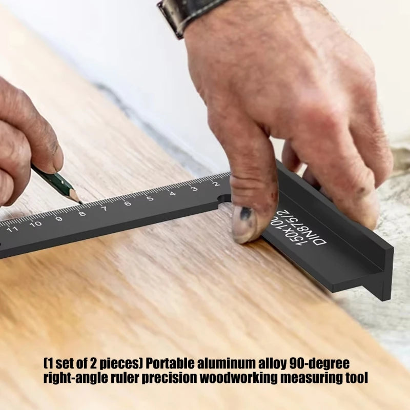 Right Angles Ruler Set for Engineers and Construction Work Portable