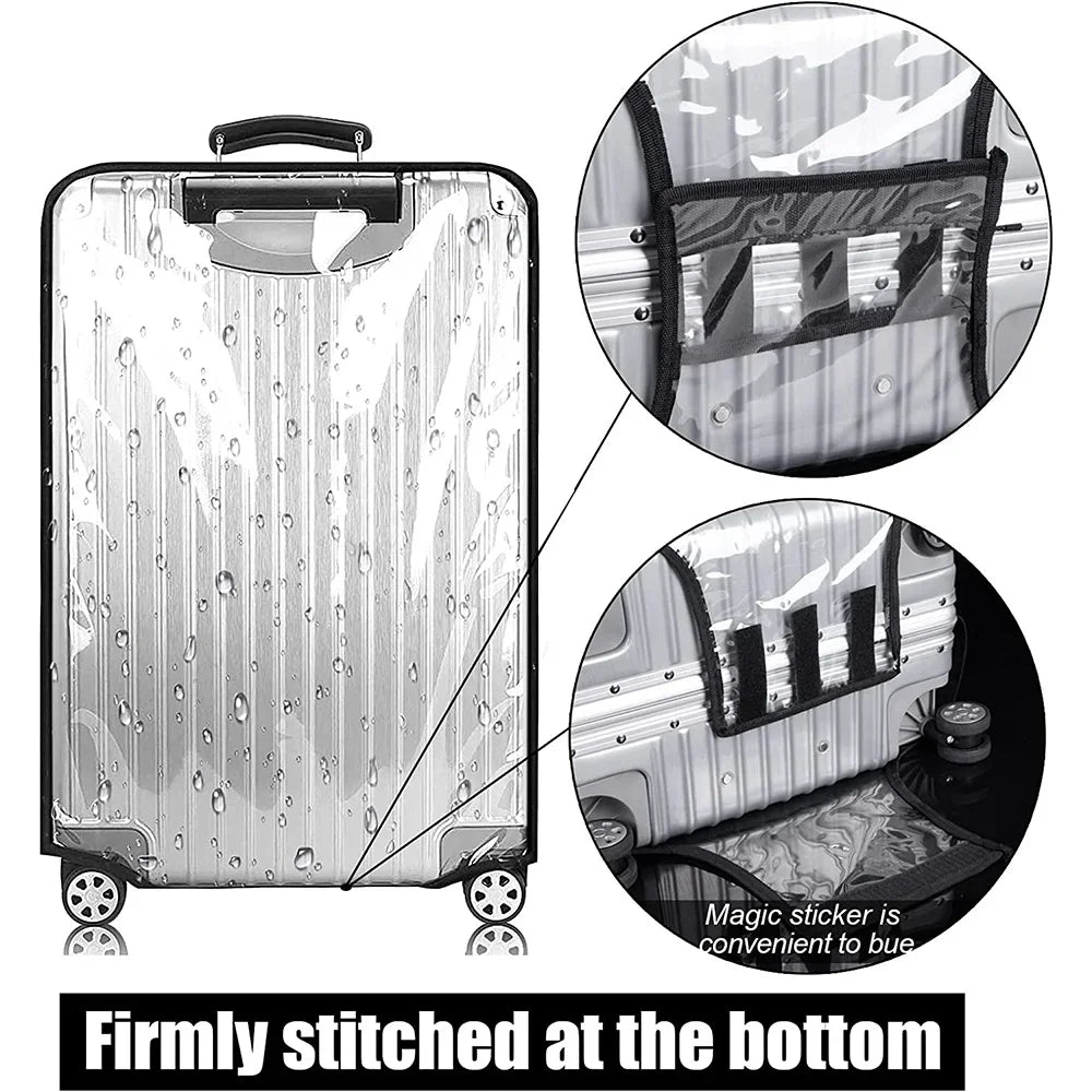 Full Transparent Luggage Protective Cover Waterproof PVC Suitcase Case Suit for 18-30 Inch Trolley Suitcase Dustproof Cover