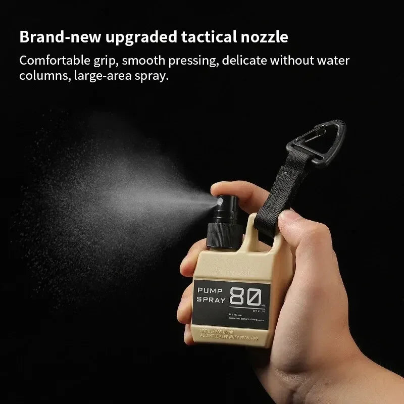 Outdoor Portable Spray Bottle Pump with Buckle for Camping Travel - Refillable Cosmetic Alcohol Perfume Dispenser Container