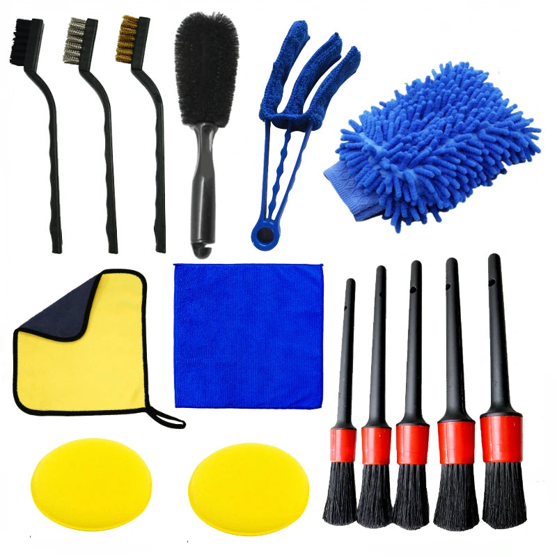 15Pcs Car Detailing Brush Set The Ultimate Auto Cleaning Kit for Vents Gaps Maintenance Car Air Outlet Detail Clearance Brush