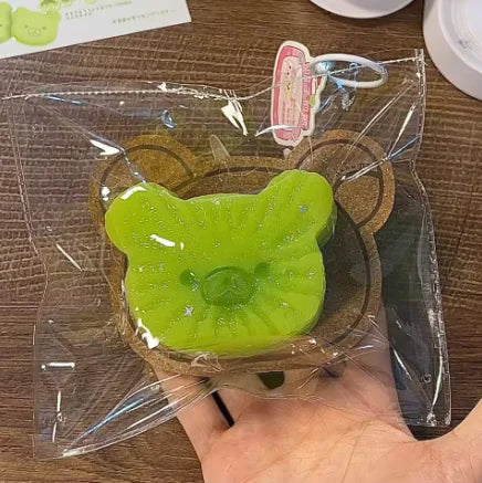2026 Hot 1Pc Soft Taba Squishy Toy with Butter Texture - Sweet Melon Bear Shaped to Relieve Stress - Food Grade Silicone S