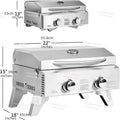 2 camp picnic stove Stainless steel outdoor portable gas barbecue grill