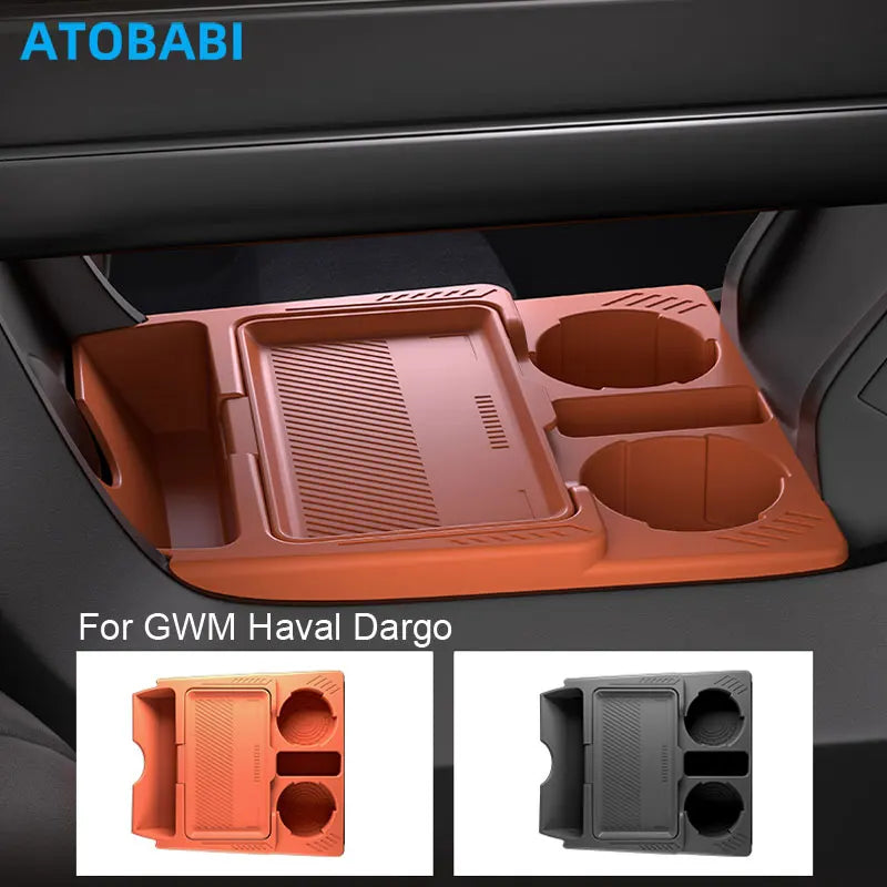Car Storage Box For Great Wall GWM Haval H7 Dargo Big Dog 2024 Central Control Armrest Box Under Layer Organize Silicone Storage