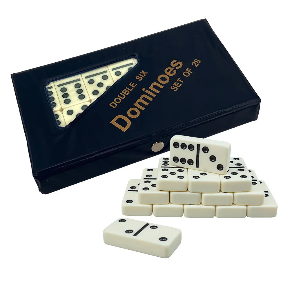 14PCS Double Six Domino Set Entertainment Leisure Travel Fun Table Game Domino Toy Children's Puzzle Toy Gift