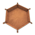 Foldable Dice Tray Box PU Leather Folding Hexagon Coin Square Game 12 Colors For RPG DnD Table Board Games