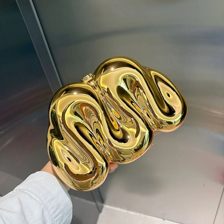 Personalized design acrylic bag, special-shaped bag, metallic glossy clutch bag