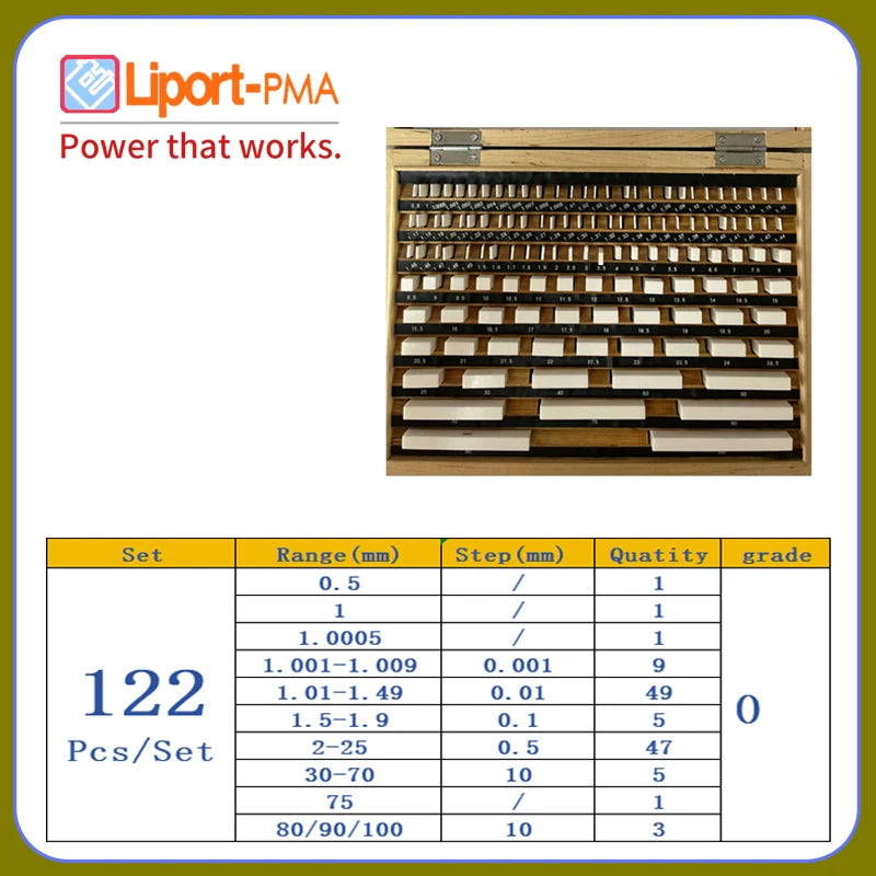32-122pcs/set,Ceramic Rectangular Gauge Block Set,Grade 0 ,Customized Gauge,Tools for Micrometer and Caliper Inspection