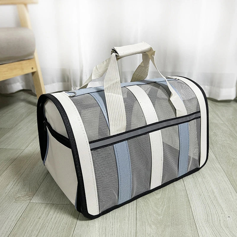 Pet Carrying Bag Outing Portable Cat Dogs Handbag Foldable Small to Medium Dog Cage Mesh Handbag