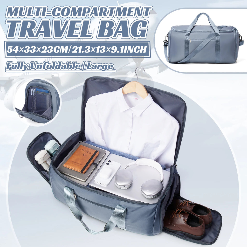 Travel Bag for Men, Convertible Carry on Garment Duffel Bag,Weekender Bag Hanging Suitcase Suit Business Travel Bag Clothing Bag