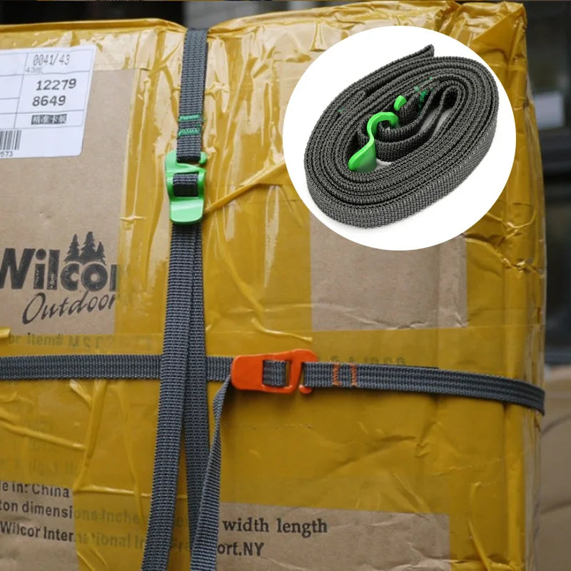 200cm Camping Outdoor Travel Equipment Durable Quick Release Luggage Strap with Stainless Steel Buckle Hook Release Type Gear