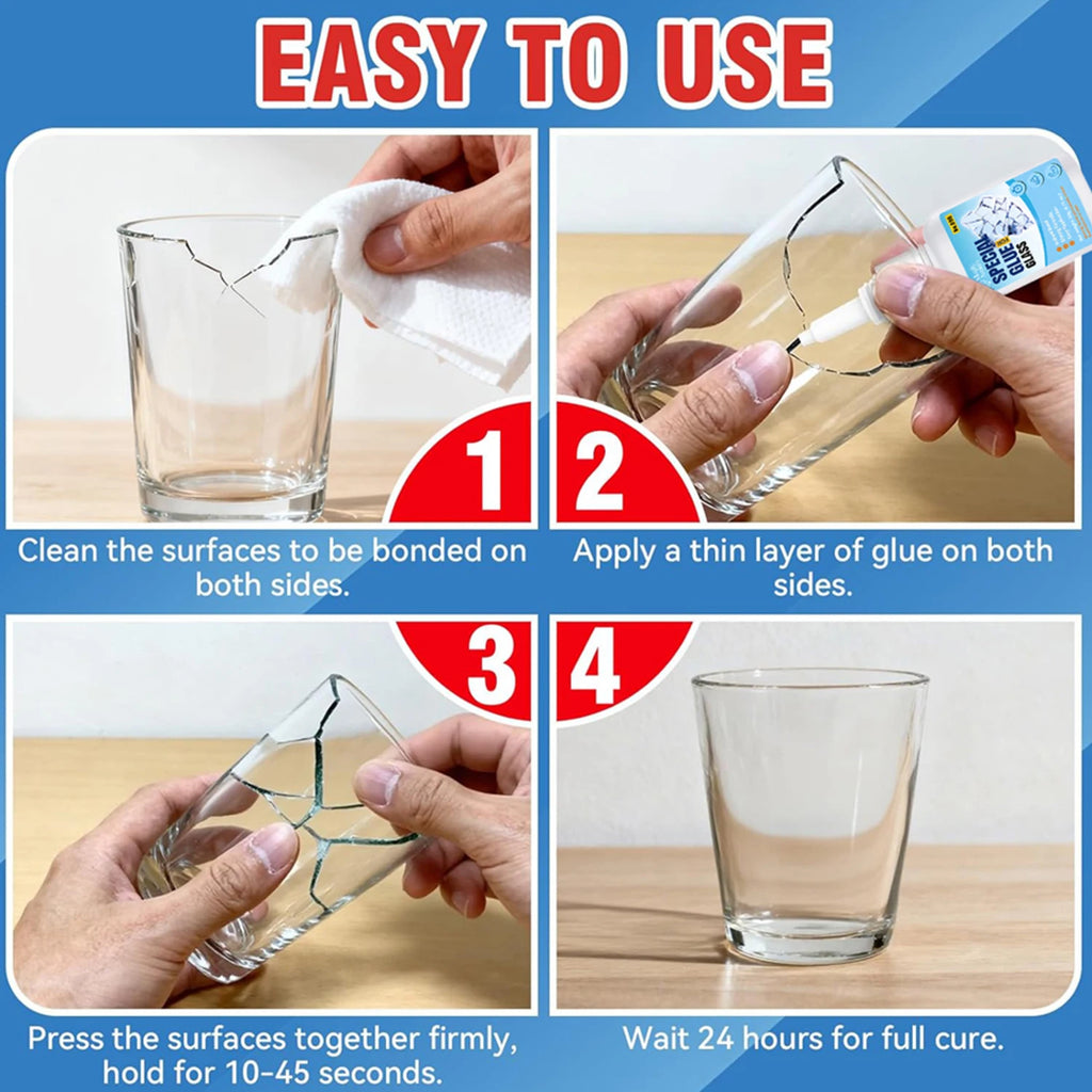1/3/6Pcs Strong Clear Glass Glue 20g, Instant Bonding Adhesive for Cups, Vases & Crafts, Crystal Clear Traceless Repair Glue