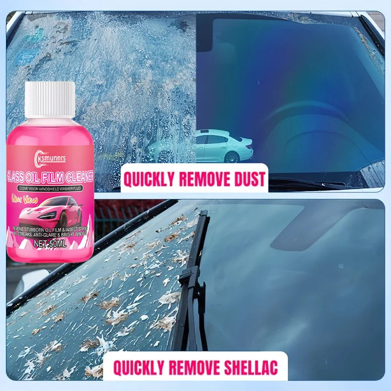 Car glass concentrated coating windshield washer fluid, a magic tool for cleaning and caring for car glass oil film
