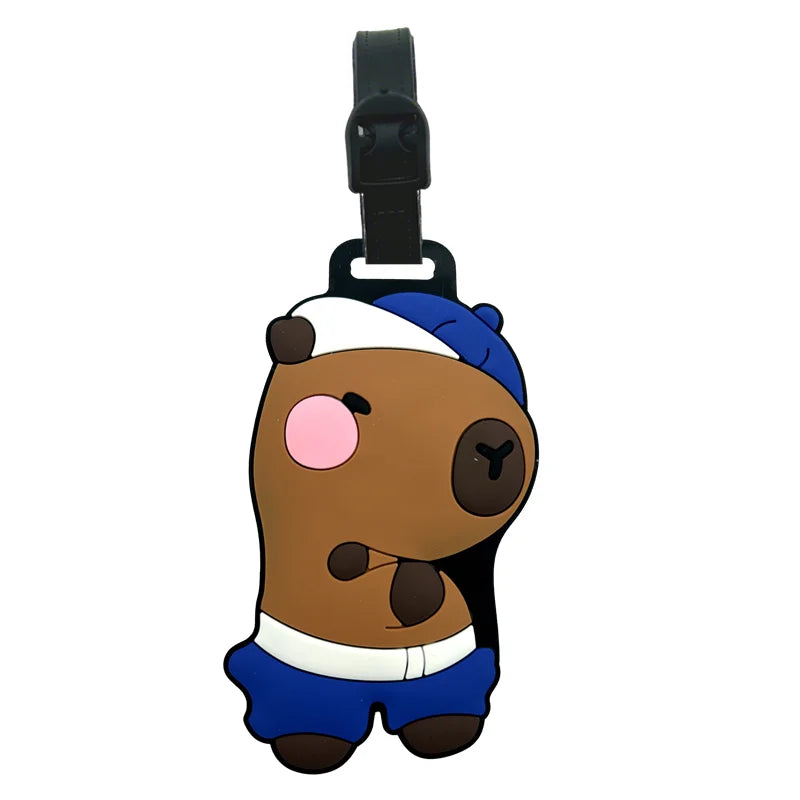 Travel accessories, luggage tags, cartoon capybara, PVC luggage, ID card, address holder, luggage boarding tag, portable tag