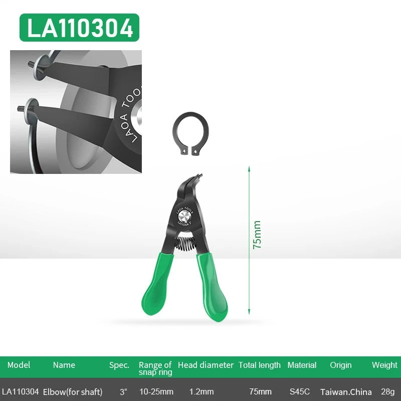 LAOA 3 inch Circlip pliers Mini Right Angled Beak Portable Multifunctional Snap Ring Circlip Pliers Made in Taiwan