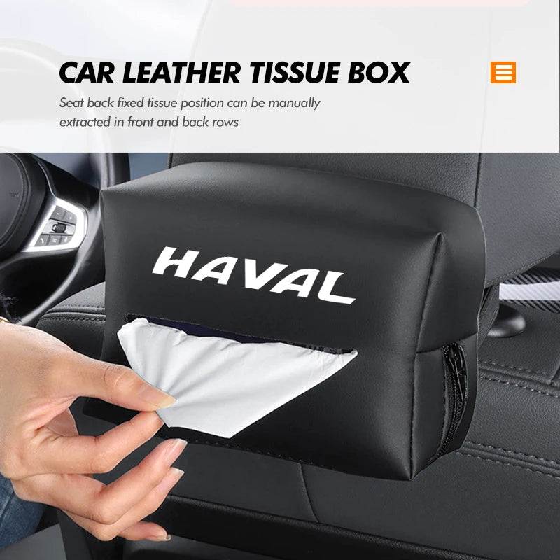 For Haval Car Tissue Box Holder Leather Multifunctional Center Console Armrest Napkin Bag H6 F7 H9 H2 Jolion F7X F7H H5 H7 H2S