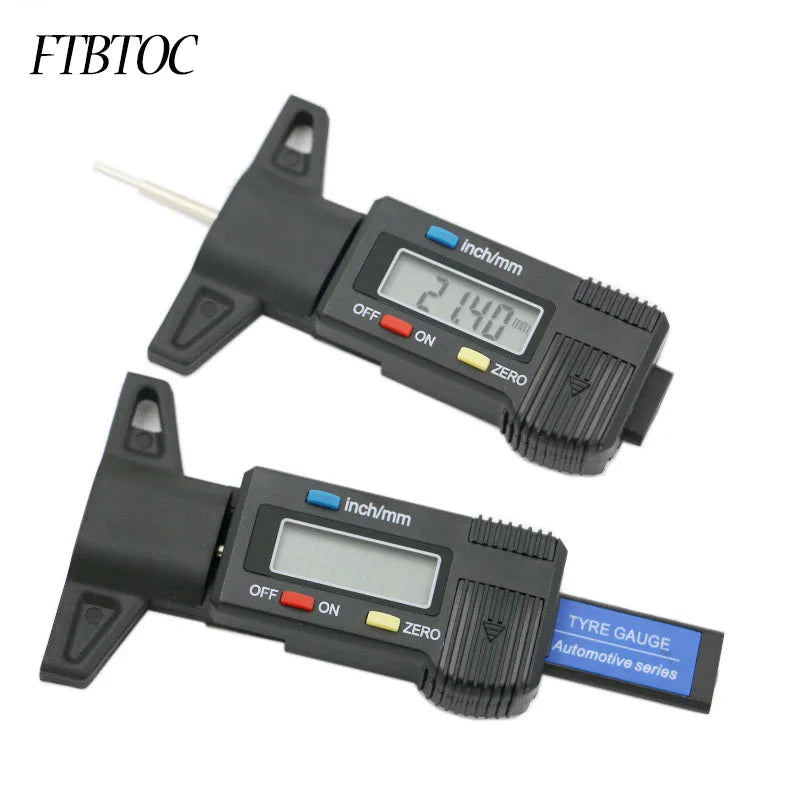 Digital Tyre Depth Gauge 0-25.4mm/0.01 Electronic LCD Tire Depth Tester Gauges Measuring Instrument Tool For Motorcycle Car