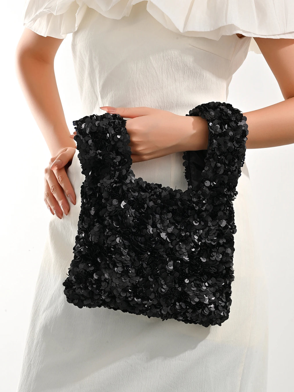 Sequin evening bag Exquisitely crafted evening bag with Full sequin embroidery . clutch bag Ideal for parties, Wedding, Prom
