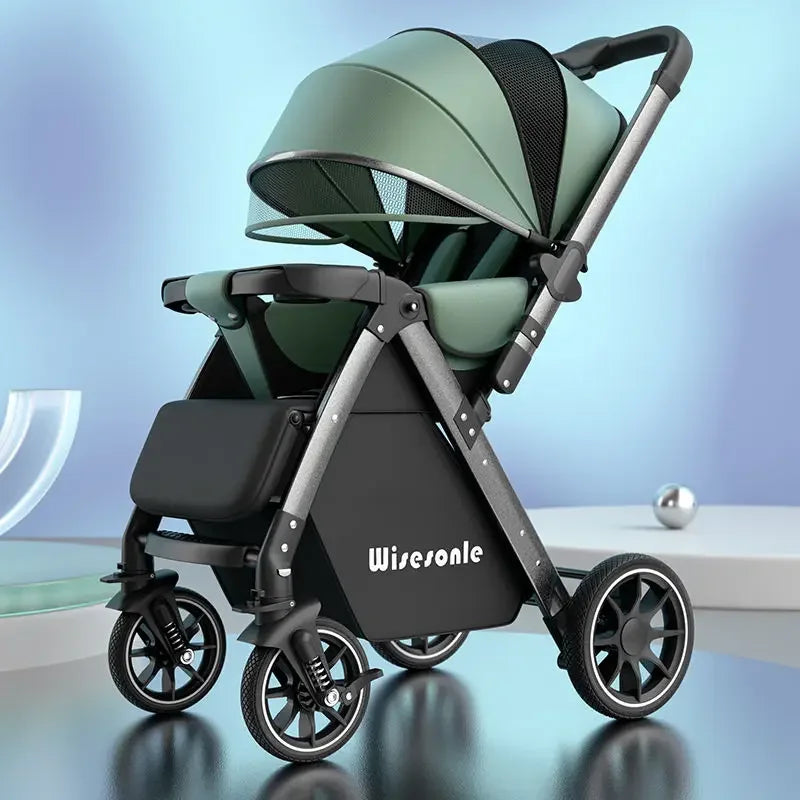 Lightweight baby stroller, high landscape stroller,can sit or lie down in both directions,suitable for babies aged 0-5 years old